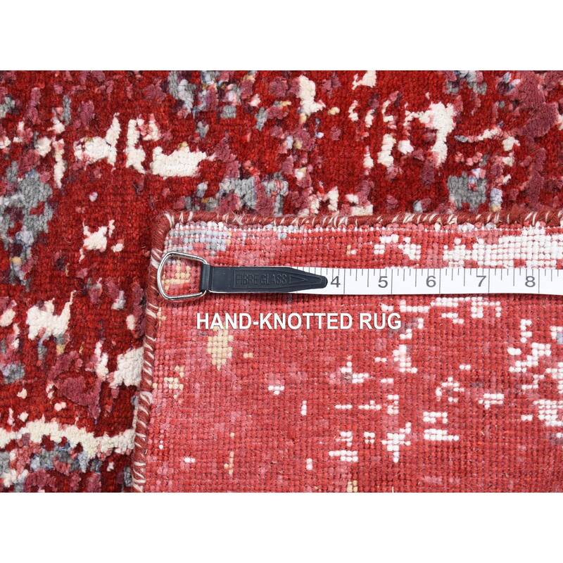 Shahbanu Rugs Red, Modern Design With Abstract Design Densely Woven